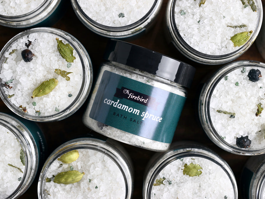 Cardamom Spruce Bath Salts - Mini Jar